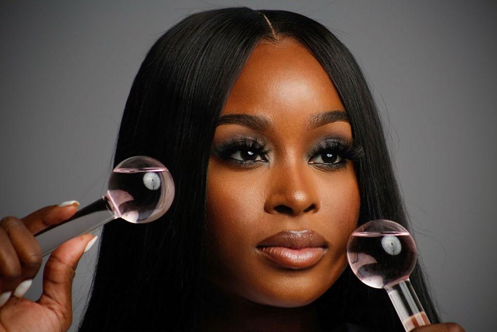 Esthetician in her studio